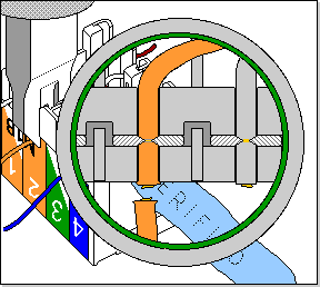 punching down wires in the jack