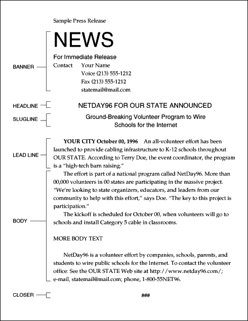 Ap Style Press Release Template
