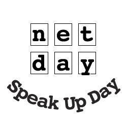 Speak Up Logo, black and white